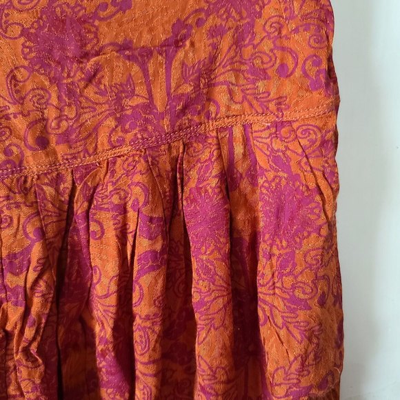 Free People Casablanca Floral Printed Harem Pants Dusty Papaya Size S/P Crop EUC - Picture 7 of 11